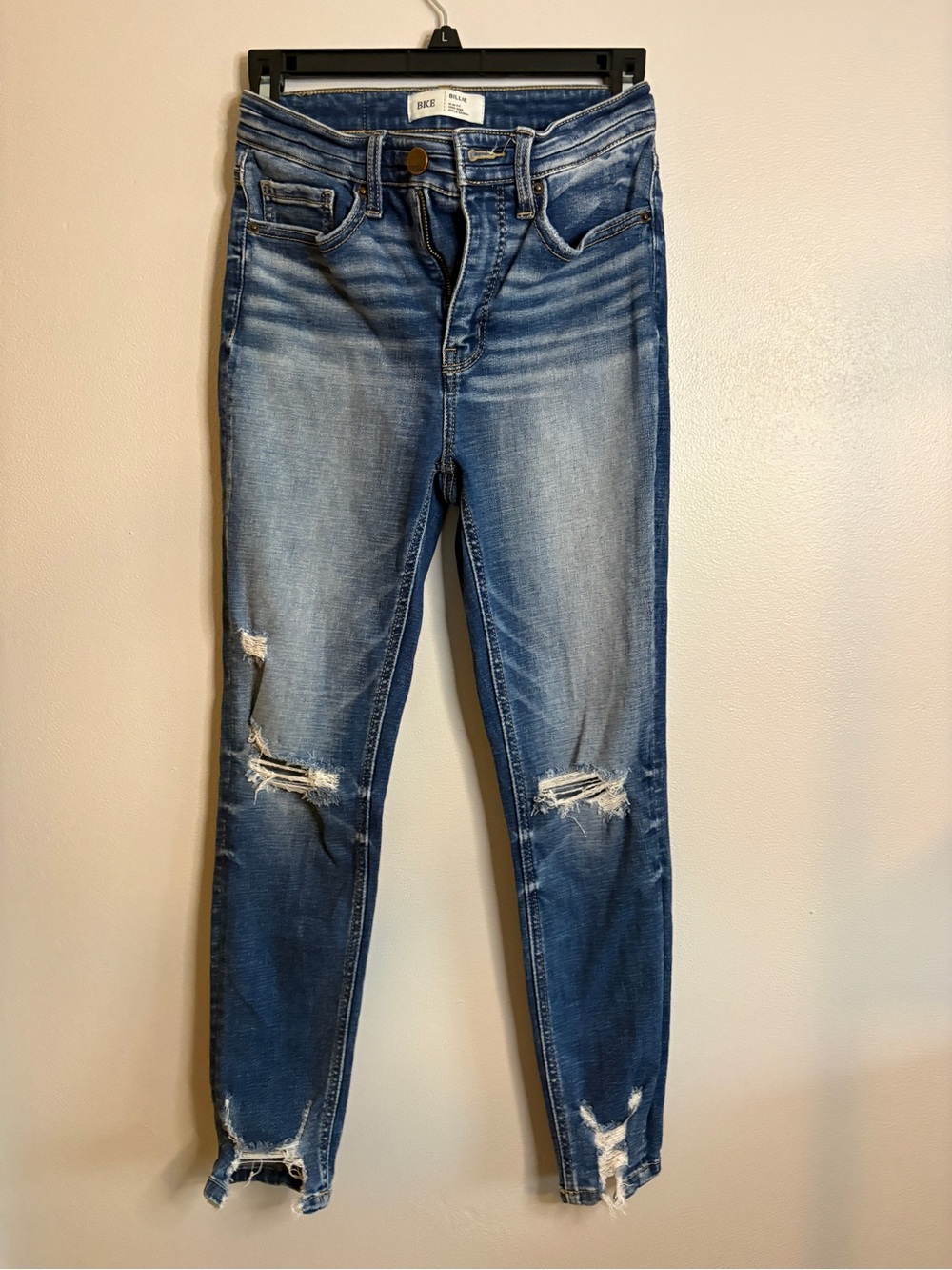 BKE Distressed Blue Skinny Jeans